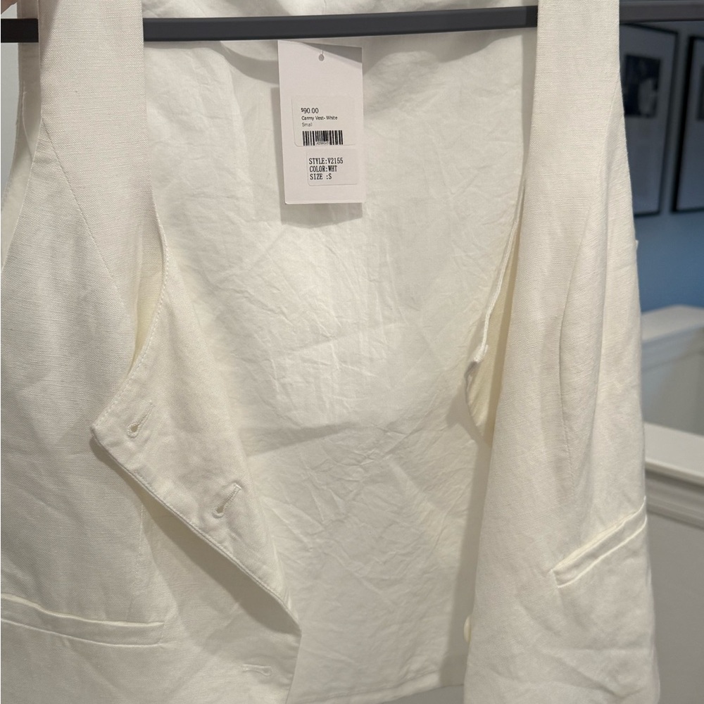 Stylish White Blazer Vest